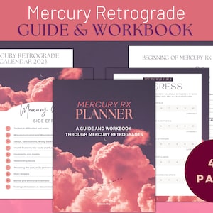Mercury Retrograde Workbook | Mercury Rx guide / Astrology workbook and journal / 2023 & 2024 Mercury Journal Download / Printable ebook