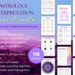 Astrology Interpretation Guide & Workbook Bundle horoscope ebook printable pdf ebook learn astrology Astrology Journal and Guide image 3