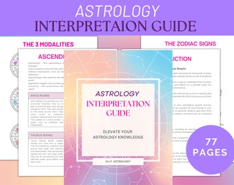 Astrologie-interpretatiegids e-boek * Astrologische horoscoopgids * Afdrukbaar pdf-e-boek * Astrologie-flashcards en doe-het-zelf lezen *