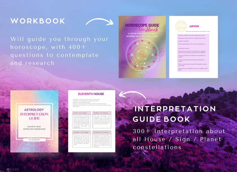Astrology Interpretation Guide & Workbook Bundle horoscope ebook printable pdf ebook learn astrology Astrology Journal and Guide image 2