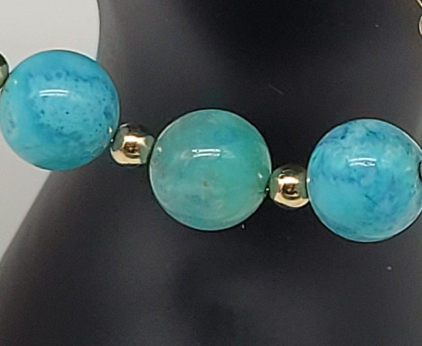 Hemimorphite Gemstone Bracelet/blue-green Bracelet/14k Gold Filled ...