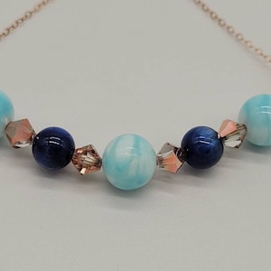 Kyanite bracelet/blue kyanite jewelry/hemimorphite bracelet/gemstone jewelry/crystal bracelet/14k rose gold filled/gift for her/mothers day