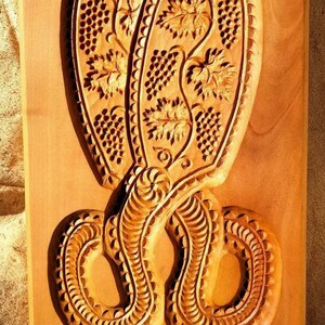 Hand carved gingerbread mold with scissors design
