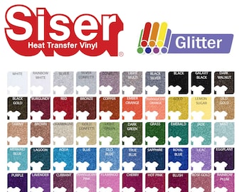 Siser Heat Transfer Vinyl (HTV) Iron On GLITTER Bundle Pack - 12"x20" -Pick your colors
