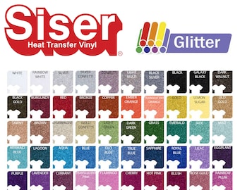 Siser Heat Transfer Vinyl (HTV) Iron On GLITTER Bundle Pack - 12"x20" -Pick your colors
