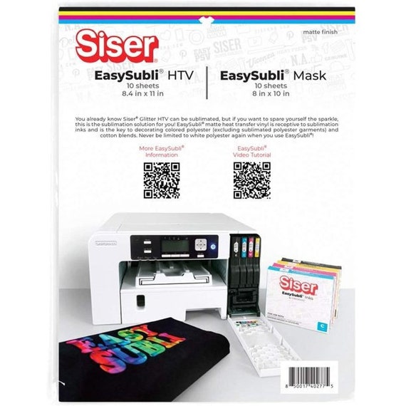 Siser EasyColor DTV Inkjet Printable Heat Transfer Craft Vinyl 8.4 x 11 -  25 Sheets 