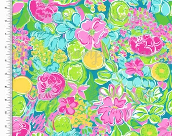 Bright, Flowers, Pink. Preppy Theme. Palm Beach. Lilly P inspired. Printed Pattern Vinyl. Adhesive or Heat Transfer Vinyl (HTV). Design #64