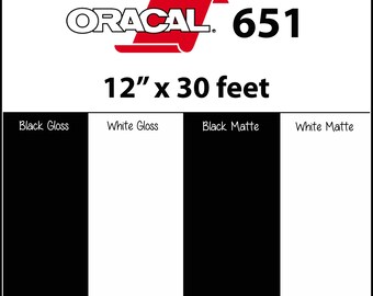 12"x 30 feet Oracal 651 Permanent Adhesive Sticker Vinyl for Silhouette Cameo, Cricut