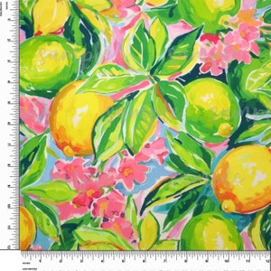 Citron, citron vert, fruits. Thème BCBG. Tropical. Lilly P inspiré. Vinyle à motif imprimé. Adhésif ou vinyle de transfert thermique (HTV). Conception #139