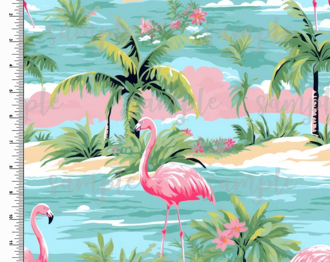 Flamingos, Tropical, Beach. Preppy. Animals. Lilly P Inspired. Printed