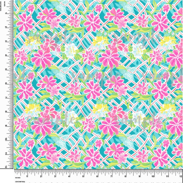 Trellis. Flowers. Preppy Theme. Palm Beach. Lilly P inspired. Printed Pattern Vinyl. Adhesive or Heat Transfer Vinyl (HTV). Design #56
