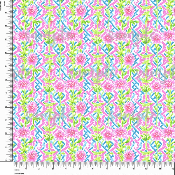 Trellis. Flowers. Preppy Theme. Palm Beach. Lilly P inspired. Printed Pattern Vinyl. Adhesive or Heat Transfer Vinyl (HTV). Design #54