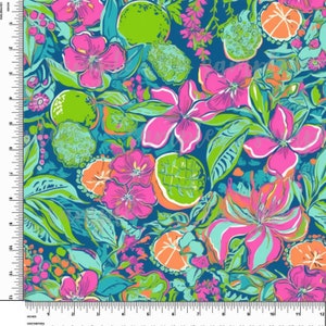 Fleurs, Fruits, Colorés. Preppy. Plage de palmiers. Lilly P inspiré. Vinyle à motif imprimé. Adhésif ou vinyle de transfert thermique (HTV). Conception #65