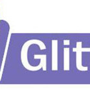 May include: A logo featuring the word "Glitter" in white text on a purple rectangle. To the left are colorful, vertical tubes in green, red, orange, yellow, and purple, suggesting a rainbow color scheme.
