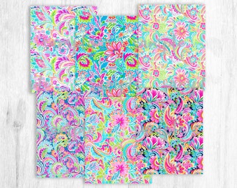 Paisley. Preppy Theme. Lilly P inspired. Printed Pattern Vinyl. Adhesive or Heat Transfer Vinyl (HTV). Bundle 2