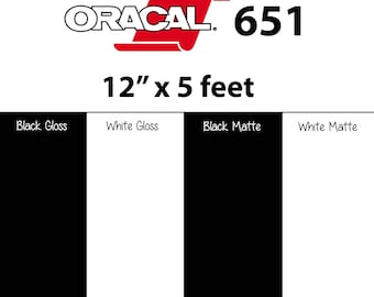 12"x 5 feet Oracal 651 Permanent Adhesive Sticker Vinyl for Silhouette Cameo, Cricut