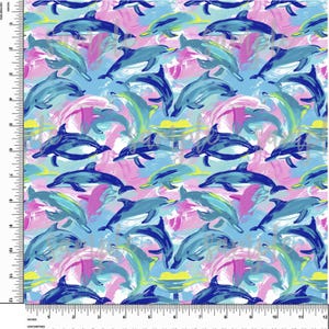 Delfine. Ozean. Preppy-Thema. Palmenstrand. Lilly P inspiriert. Gedrucktes Muster Vinyl. Kleber oder Heat Transfer Vinyl (HTV). Motiv #334