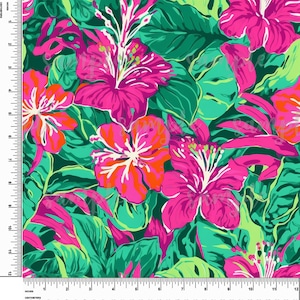 Hibiskus, Tropical, Blumen. Preppy. Palmenstrand. Lilly P inspiriert. Bedrucktes Muster Vinyl. Klebefolie oder Heat Transfer Vinyl (HTV). Motiv #59