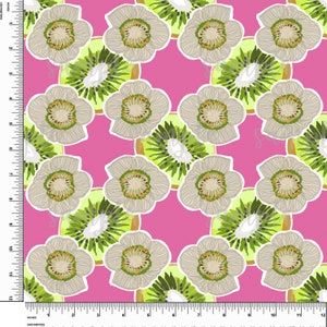 Tropical, Kiwi, Fruits, Fleurs. Thème BCBG. Lilly P inspiré. Vinyle à motif imprimé. Adhésif ou vinyle de transfert thermique (HTV). Conception #321