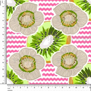 Tropical, Kiwi, Fruits, Fleurs. Thème BCBG. Lilly P inspiré. Vinyle à motif imprimé. Adhésif ou vinyle de transfert thermique (HTV). Conception #322