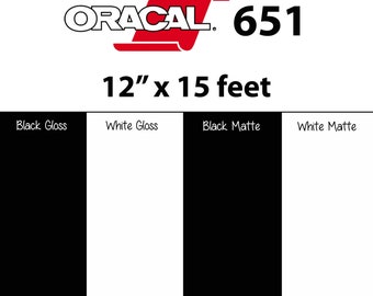 12"x 15 feet Oracal 651 Permanent Adhesive Sticker Vinyl for Silhouette Cameo, Cricut