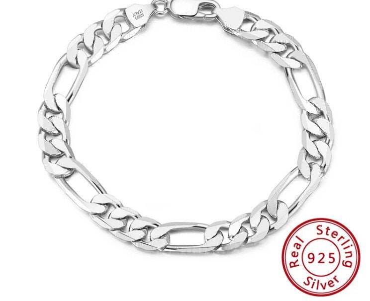 925 Sterling Silver Bracelet 6mm Chain Wedding Nice Gift Solid for Men  Women Jewelry Fashion Beautiful 20cm 8inch - AliExpress