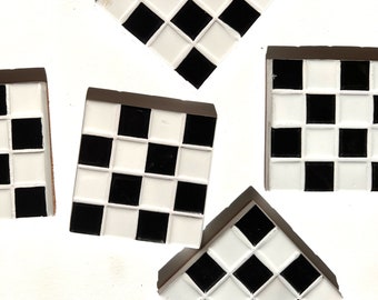 VERSAILLES Black&White 4x4 Ceramic Tile Coasters (2 COASTERS per order)