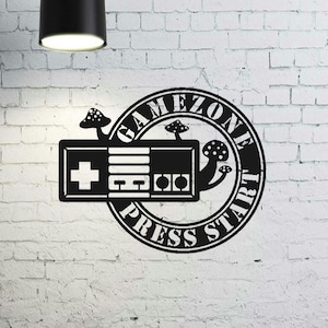 Gamer Zone Sign: Retro Game Room Decor (SVG, DXF Files)