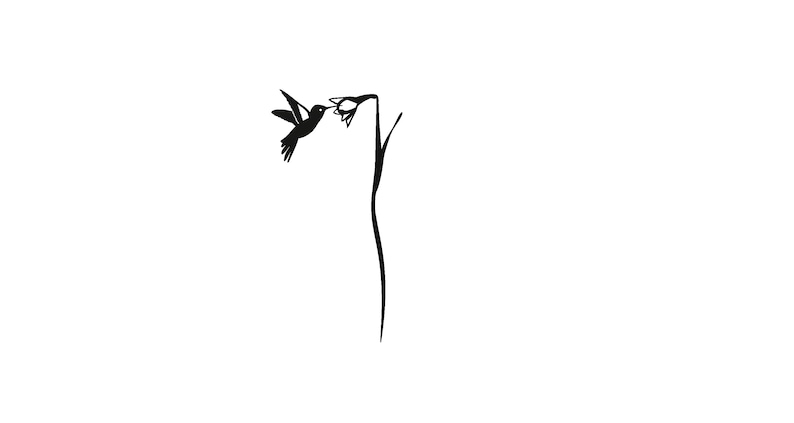 Hummingbird Garden Stakes: Metal Art, CNC-plasmalasergesneden (DXF-bestand) afbeelding 5