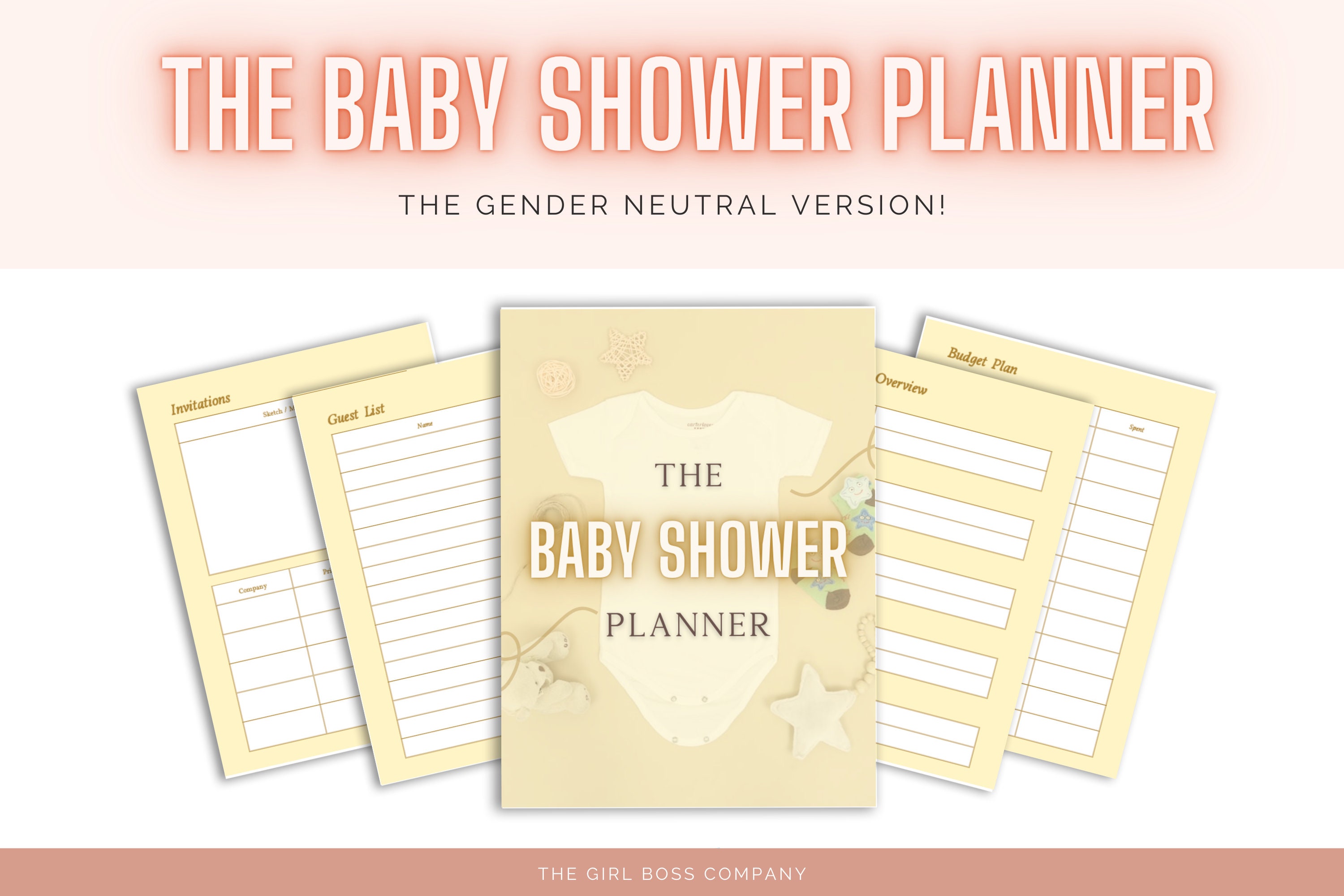 The Baby Shower Planner Printable neutral Colour // Baby Shower