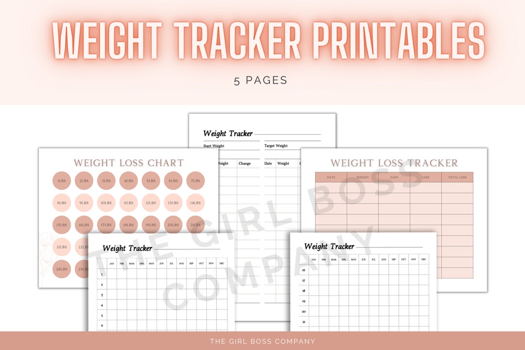 Weight Loss Tracker Printables // Weight Loss Charts / Weight Loss Help ...