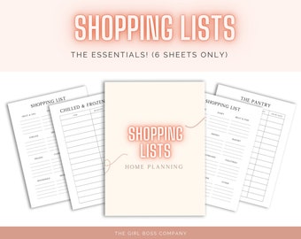 Shopping Lists Charts Printable // Home  Tracker / Home House Journal / Food Tracker / Printable Lists / Food Storage