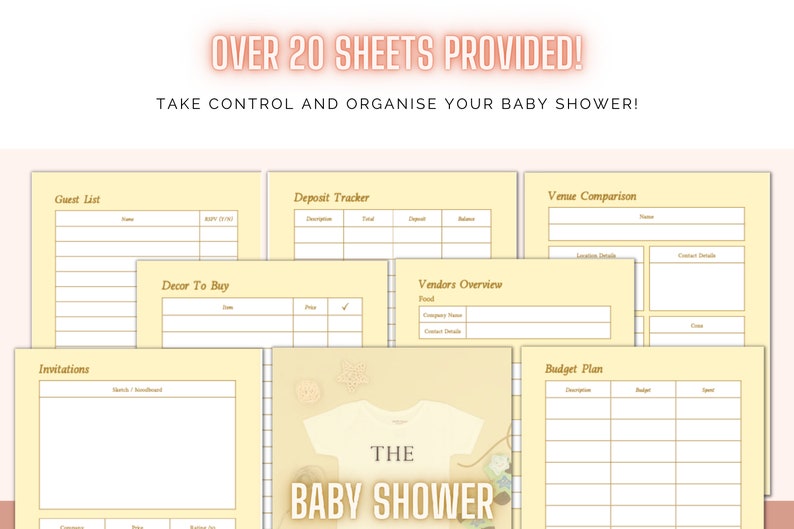 The Baby Shower Planner Printable neutral Colour // Baby Shower