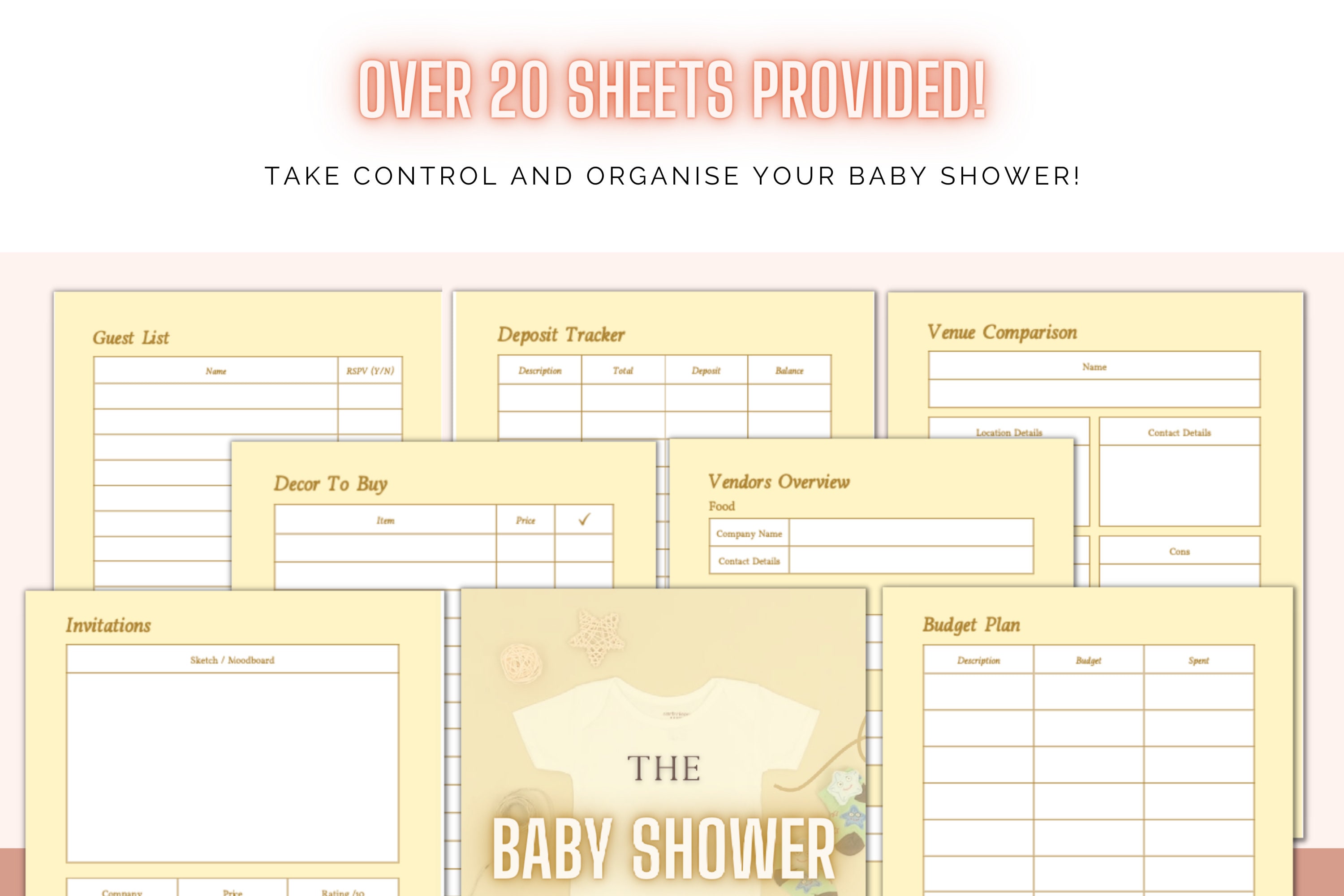 The Baby Shower Planner Printable (neutral Colour) // Baby Shower ...