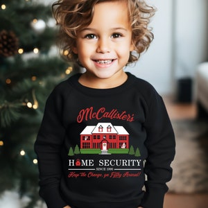 McCallister's Home Security Boys Christmas Sweater, kids Christmas sweatshirts, Christmas sweater for boys, youth boys Christmas sweater