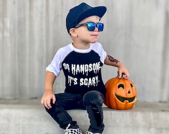 So Handsome It's Scary Boy's Halloween Shirt, Halloween T-shirt voor jongens, jongen halloween tshirts, herfst kleding voor jongens, jongen herfst shirts