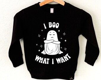 I Boo What I Want Boys Halloween Sweatshirt, kids Halloween shirts, Halloween sweater boys, boys ghost sweatshirt, Halloween sweatshirt boys