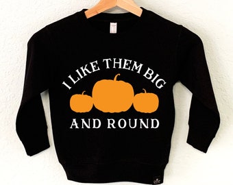 I Like them Big & Round Boy es Halloween Sweatshirt, 2T Boys Kürbis Patch Pullover, Kinder Jungen Halloween Shirts, Kinder Halloween Pullover