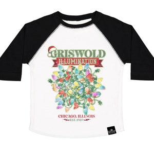 Griswold Illumination Christmas Lights Boys Christmas baseball Tee, toddler Christmas shirt, boys Christmas tshirts, boy youth Christmas tee