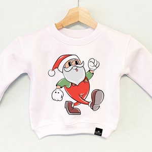 RETRO SANTA CLAUS Boys Christmas Sweater, kids Christmas sweatshirt, vintage Santa Claus Christmas sweater for boys, boys Christmas clothes
