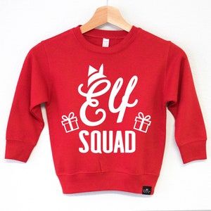 ELF SQUAD Boy's Christmas Sweater, kids Christmas sweatshirts, Christmas sweater boys toddler family, boys group Christmas sweaters