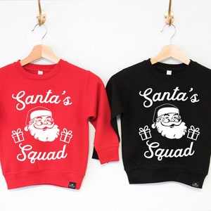 SANTA'S SQUAD Boys Christmas Sweater, kids Christmas sweatshirts, Christmas sweater boys toddler, Santa Claus boys Christmas sweaters