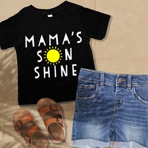 MAMA'S SON SHINE T-shirt för småbarn, pojktröjor, t-shirt för småbarn, kläder för pojkar, barntröjor för pojkar, pojkkläder, mamas solsken