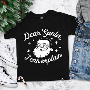 Dear Santa, I Can Explain Boys Christmas Shirt, kids Christmas shirts, Christmas tshirt boy toddler, retro Santa Claus boys Christmas shirts
