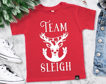 TEAM SLEIGH Peace Reindeer Pojkar Jultröja, barn jultröjor, jul t-shirt pojke småbarn, ren pojkar jultröjor
