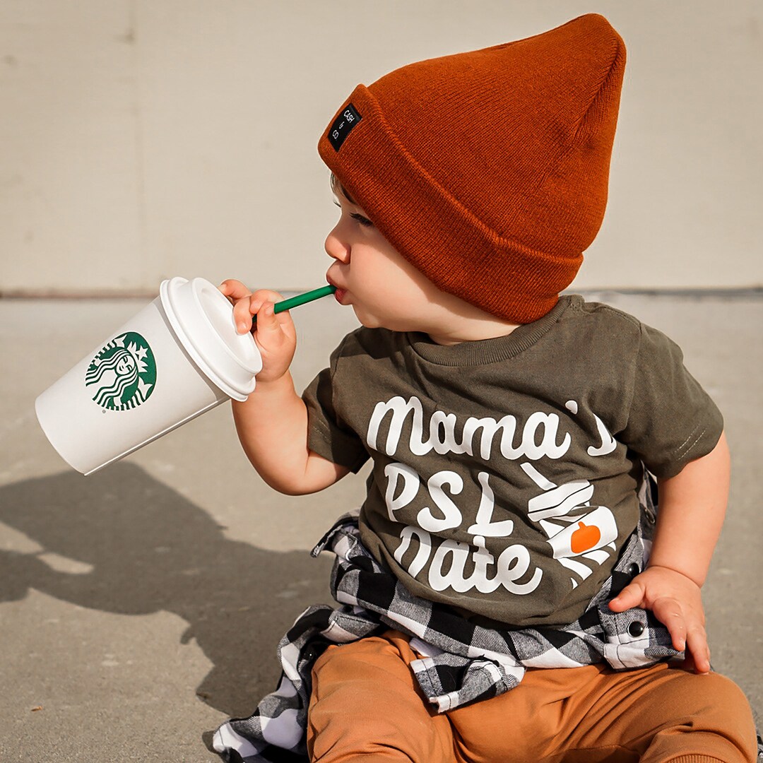 Mama's PSL Date Fall Baby Boy or Toddler Tshirt, Boys Fall Shirts