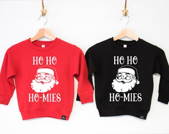 HO HO HO-mies Santa Boys Christmas Sweater, kids Christmas sweatshirts, Christmas sweater boy, Santa Claus boys Christmas sweaters