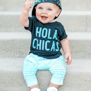 HOLA CHICAS T-shirt för småbarn, baby t-shirts för pojkar, pojkkläder, hola-tröja för pojkar 2t 3t 4t, babykläder för pojkar, spanska barntröjor för pojkar bild 2