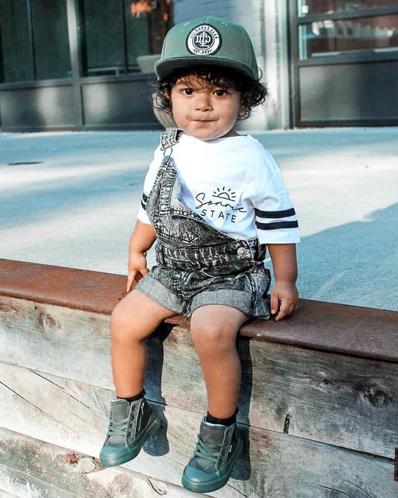 Everyday Toddler Boys White T-shirt Striped Sleeves, boy shirts, toddler boy tshirt, baby boy clothes, kids shirts for boys, boy clothing