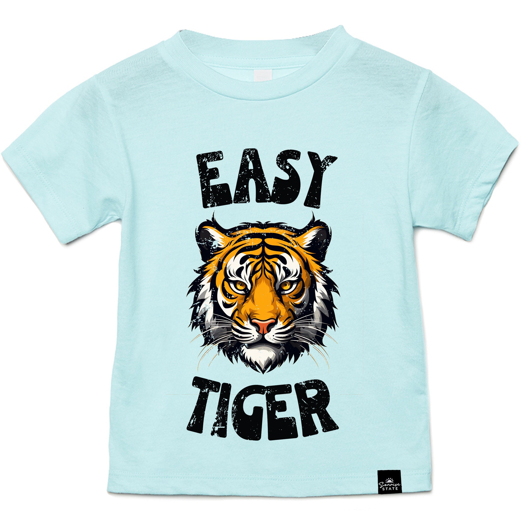 Boys Tiger Print Summer Outfit Set – Graphic T-Shirt & Denim Shorts (2-Piece) main image 1